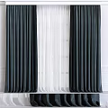 Stylish Dark Gray Velvet Curtains With White Sheer Layers For Window Decor
