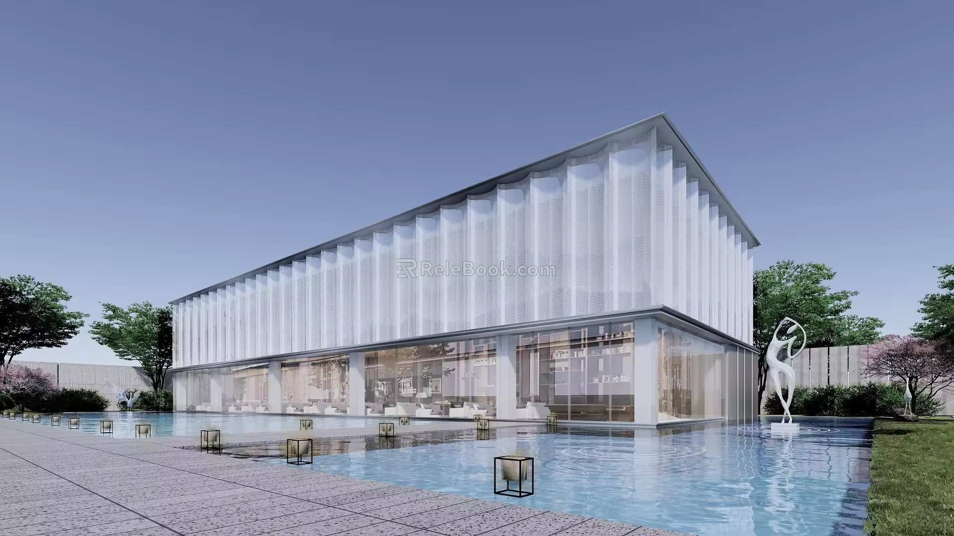 Modern Sales Office Architecture Exhibition Hall Architecture Art Gallery Architecture 3d model