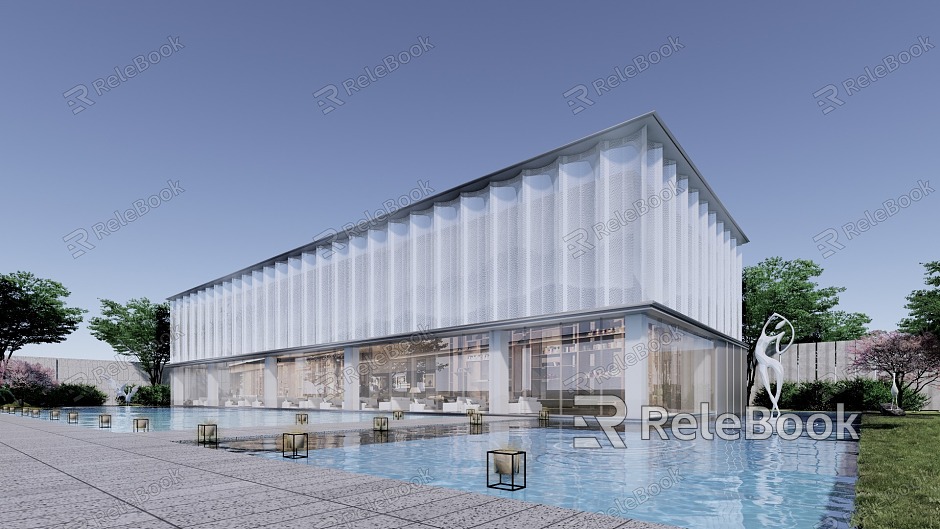 Modern Sales Office Architecture Exhibition Hall Architecture Art Gallery Architecture model