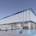 Modern Sales Office Architecture Exhibition Hall Architecture Art Gallery Architecture 3d model