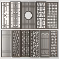 Various Room Dividers With Geometric Patterns And Circular Elements 3d model