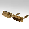 High Quality Gold Plated Industrial DVI Connectors with Pin Headers and Interfaces