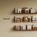 Modern MolteniC Wall Mounted Bookshelf With Books And Framed Decor Items