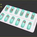 Household Essentials Blister Pack with Red and White Capsules for Medicine Storage