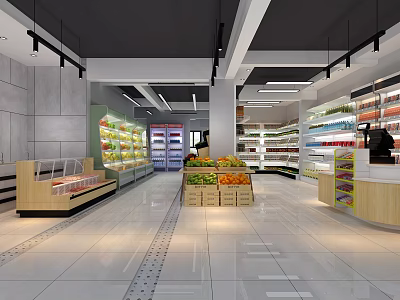 Modern Supermarket Fruit Supermarket 3d model