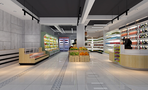 Modern Supermarket Fruit Supermarket 3d model