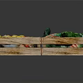 Colorful Fresh Assorted Vegetables Arranged in Wooden Multi Compartment Tray