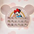 Pink Minnie Mouse Kids Room Interior With Bed Desk Curtains And Decor
