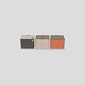 Contemporary Orange And Dark Brown Bookcase With Double Doors Gray Base And Wooden Top