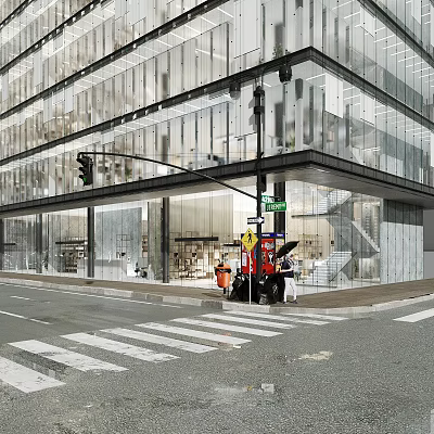 modern commercial building 3d model