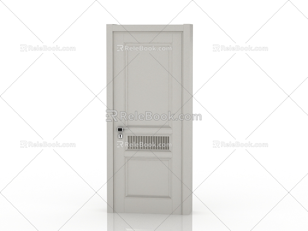 Modern solid wood door interior door door 3d model