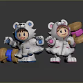 Modern game character child 3d model