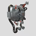 Smart Machine Mechanical Clock Design With Red Silver Structure Black Dial And Connected Tubes