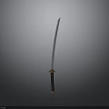 Traditional Japanese Katana Weapon With Sharp Blade And Wooden Handle Design