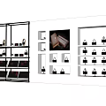 Modern Multi Tiered Black Frame Display Shelves With Handbags Shoes And Small Items