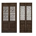 Traditional Chinese Wooden Doors With Intricate Carved Patterns And Lattice Designs 3d model
