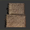 Practical Natural Woven Storage Boxes Stackable with Handles for Home Organization