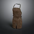 Brown Leather Cooking Apron With Adjustable Straps For Kitchen Use