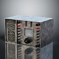 Metallic Case Device With Analog Dial Control Buttons And Red Indicator Lights 3d model