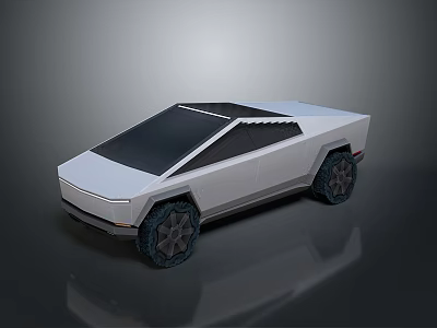 Futuristic White Concept Car With Sleek Body Black Windows And Large Wheels 3d model