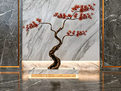 New Chinese Tree Pool Courtyard Sits 3d model