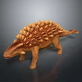 Dinosaur Model With Spiked Back And Brown Color On Dark Background