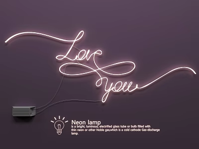 Creative Neon Light Decorative Lamp for Home Wall Decor with Warm White Light Design 3d model