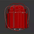 Red Leather Bags With Heart Design Front And Back View 3d model