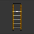 Yellow Folding Step Ladder With Black Handrail Four Steps And Non Slip Feet