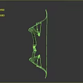 Modern Curved Bow With Black Grip And Taut String For Archery Use