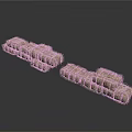 Natural Stacked Hay Bales Arrangement With Textured Surface And Neat Piling Structure