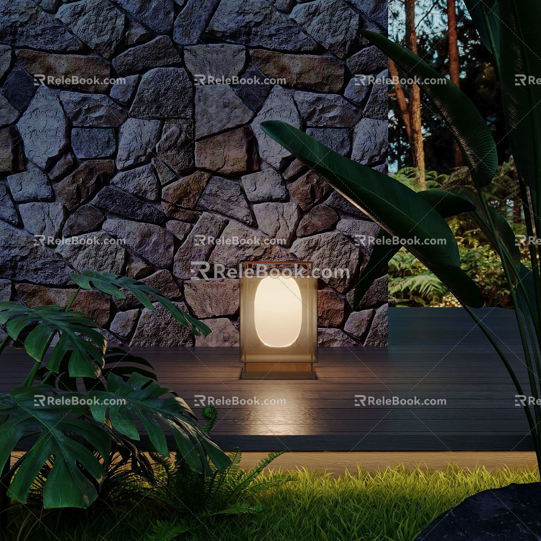 New Chinese Outdoor Floor Lamp 3d model