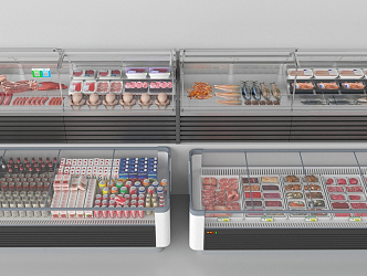 Modern Freezer Meat Cabinet 3d model