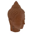 Exquisite Handcrafted Wooden Buddha Head Sculpture With Intricate Carving Details