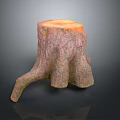 Arbor Tree Stump Featuring Natural Texture Orange Brown Color And Dark Surface Reflection 3d model