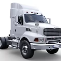 White Freightliner Semi Truck Front View With Cab Design And Details