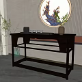 New Chinese style porch end view platform 3d model