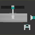 Modern Medical Examination Table With Column X Ray Equipment And Display Panel