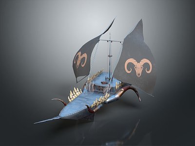 Modern pirate ship flying pirate ship flying ship flying ship 3d model