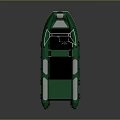 Green Rigid Inflatable Boat With Seats And Cockpit For Water Transport
