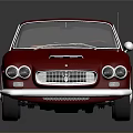 Red Vintage Sports Car With Classic Design Streamlined Body And Retro Wheels