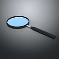Handheld Magnifying Glass With Black Handle And Blue Lens For Close Viewing