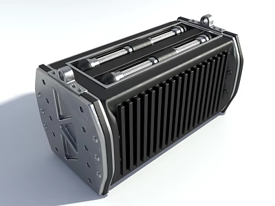 Heavy Duty Industrial Equipment With Metal Housing Heat Sink And Mechanical Components 3d model