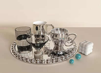 Metal Glass Wine Glass Cup 3d model