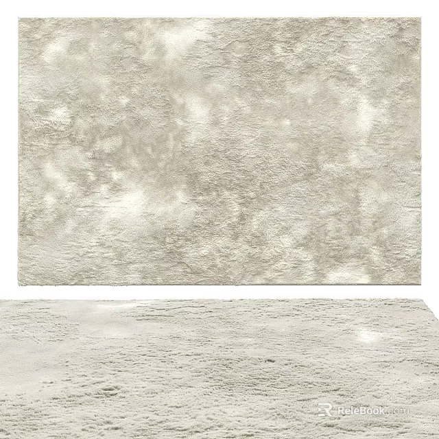 Elegant Soft Textured Square Rug In Light Gray Modern Minimalist Design 3d model 