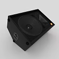 Black Professional Audio Speaker Features Mesh Grille And Durable Design Elements 3d model