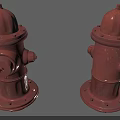Red Vintage Fire Hydrants With Metal Chains For Outdoor Fire Safety Equipment