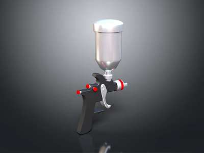 Professional Hardware Tool Spray Gun with Metal Container and Ergonomic Grip 3d model