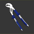 KRAFTLINE Adjustable Wrench Professional Hardware Tool With Blue And White Handle 3d model
