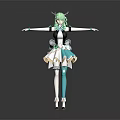Anime Character With Green Hair And Butterfly Inspired Costume And Wing Details